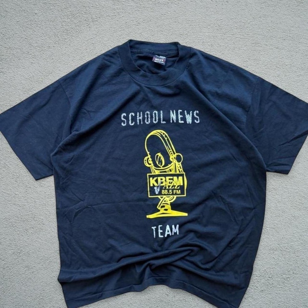 Vintage 90s KREM 88.5 FM‎ Radio Station Tee Navy